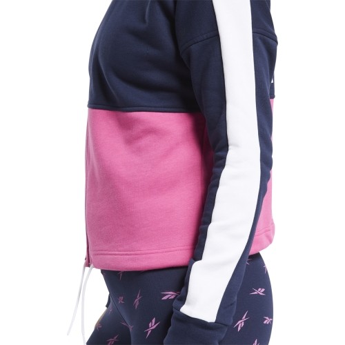Bluza damska Reebok Te Linear Logo Ft F Blue Pink FU2205