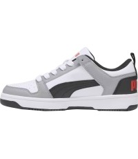 Buty dziecięce Puma Rebound Layup Lo SL Jr White Black Grey 370490 20