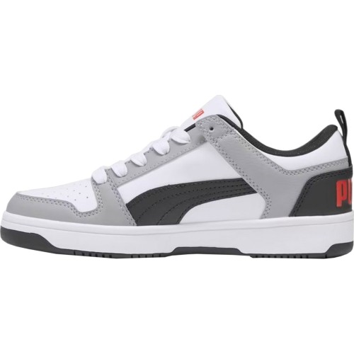 Buty dziecięce Puma Rebound Layup Lo SL Jr White Black Grey 370490 20
