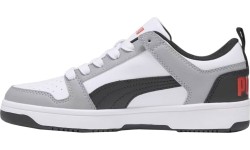 Buty dziecięce Puma Rebound Layup Lo SL Jr White Black Grey 370490 20