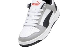 Buty dziecięce Puma Rebound Layup Lo SL Jr White Black Grey 370490 20