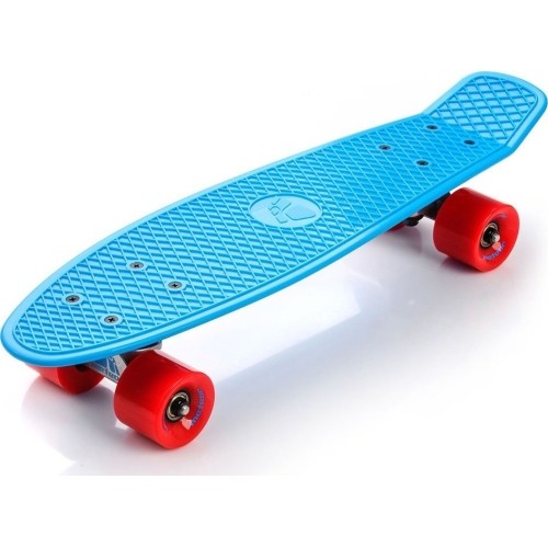 Plastikowa deskorolka - Red/neon blue/silver