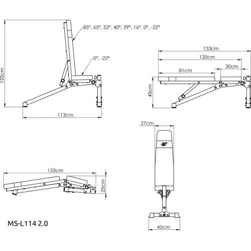Ławka składana MS-L114 2.0 - Marbo Sport