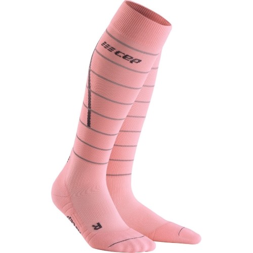 Damskie skarpety kompresyjne CEP Reflective - Pink