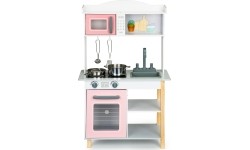 Drewniana kuchnia dla dzieci + metalowe akcesoria Ecotoys