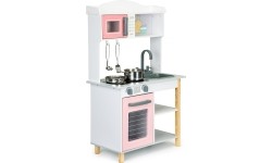 Drewniana kuchnia dla dzieci z metalowymi akcesoriami Ecotoys