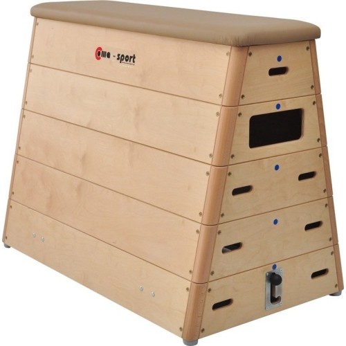 5-sekcyjna skrzynia gimnastyczna Coma-Sport GS-015 – system transportowy, naturalna skóra