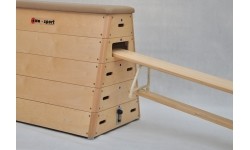 5-sekcyjna skrzynia gimnastyczna Coma-Sport GS-015 – system transportowy, naturalna skóra
