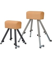 Kozioł gimnastyczny Coma-Sport GS-337 – Metalowe nogi, Naturalna skóra