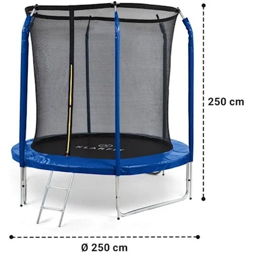 Trampolina z siatką KLARFIT Jumpstarter 250 cm niebieska