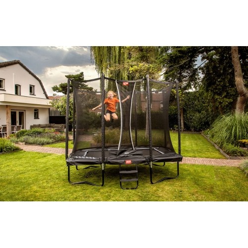 Trampolina ogorodowa BERG Ultim Favorit Regular z siatką Comfort 280 - prostokątna, zielona