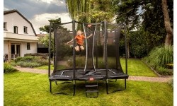 Trampolina ogorodowa BERG Ultim Favorit Regular z siatką Comfort 280 - prostokątna, zielona