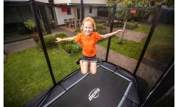 Trampolina ogorodowa BERG Ultim Favorit Regular z siatką Comfort 280 - prostokątna, zielona