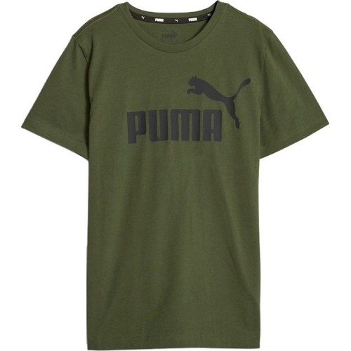 Koszulka młodzieżowa Puma Ess Logo Tee khaki 586960 31