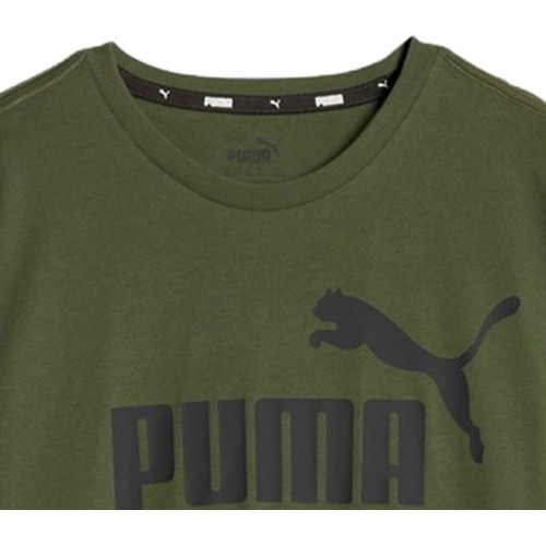Koszulka młodzieżowa Puma Ess Logo Tee khaki 586960 31