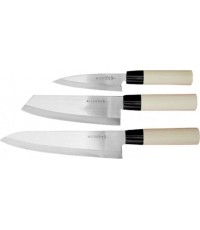 Zestaw 3 noży Satake Megumi (Chef/Bunka/uniwersalny)