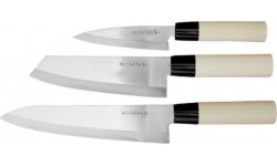 Zestaw 3 noży Satake Megumi (Chef/Bunka/uniwersalny)