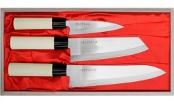 Zestaw 3 noży Satake Megumi (Chef/Bunka/uniwersalny)