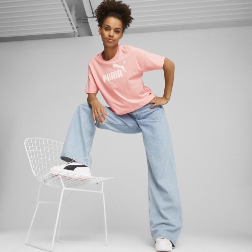 Bluzka damska Puma Ess Cropped Logo różowa 586866 67