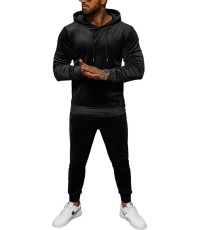 Welurowy dres męski J.Style Black 8C1171-3