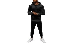 Welurowy dres męski J.Style Black 8C1171-3