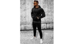 Welurowy dres męski J.Style Black 8C1171-3
