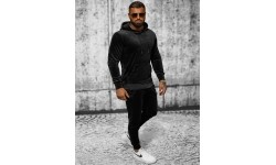 Welurowy dres męski J.Style Black 8C1171-3