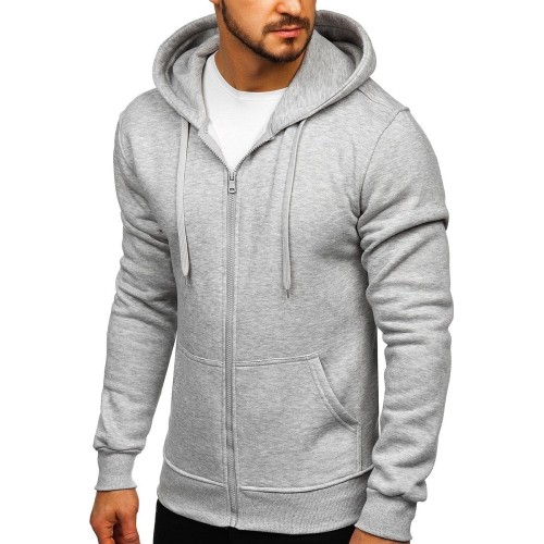 Bluza męska J.Style Fleece, szara 68B2008-2