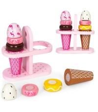 Zestaw drewnianych lodów na rzepy dla dzieci 9 elementów