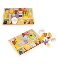 Drewniana tablica lodziarnia zestaw do lodów dla dzieci