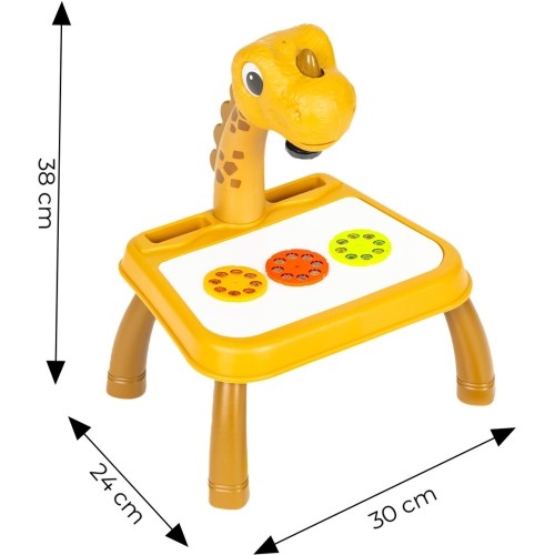 Projektor tablica do rysowania dinozaur 12 flamastrów 24 wzory