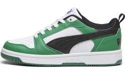 Puma buty młodzieżowe Rebound V6 Lo Jr Black White Green 393833 05