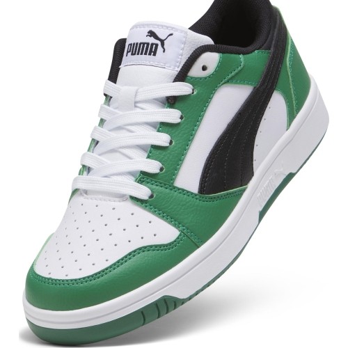 Puma buty młodzieżowe Rebound V6 Lo Jr Black White Green 393833 05