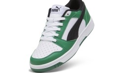 Puma buty młodzieżowe Rebound V6 Lo Jr Black White Green 393833 05