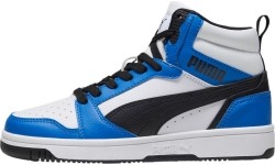 Puma Rebound V6 Mid Jr buty młodzieżowe White Blue Black 393831 06