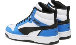 Puma Rebound V6 Mid Jr buty młodzieżowe White Blue Black 393831 06