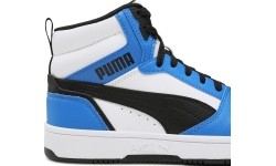 Puma Rebound V6 Mid Jr buty młodzieżowe White Blue Black 393831 06