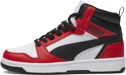 Puma Rebound V6 Mid Jr buty młodzieżowe White Red Black 393831 03