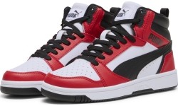 Puma Rebound V6 Mid Jr buty młodzieżowe White Red Black 393831 03