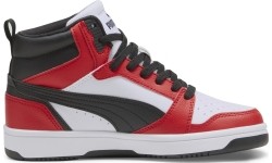 Puma Rebound V6 Mid Jr buty młodzieżowe White Red Black 393831 03