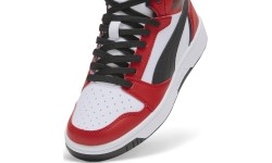 Puma Rebound V6 Mid Jr buty młodzieżowe White Red Black 393831 03