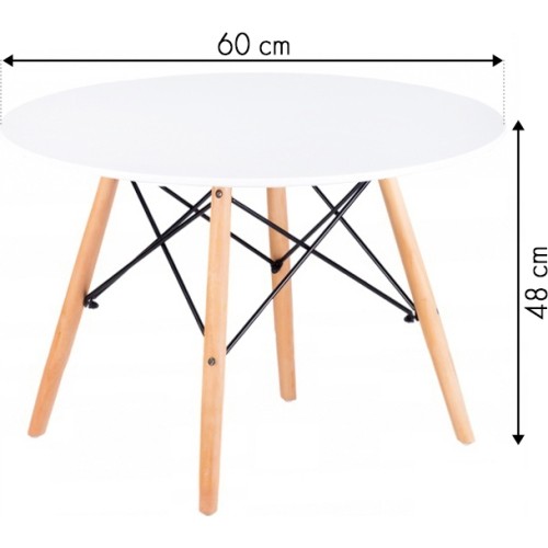 Kavos staliukas, baltas, skersmuo 60cm