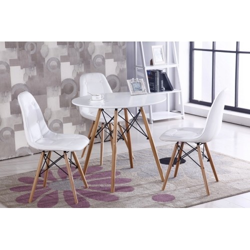 Kavos staliukas, baltas, skersmuo 60cm