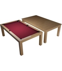 Stół bilardowy / stół do jadalni, Mozart, 7 stóp, dąb, obrus klubowy żółto-zielony