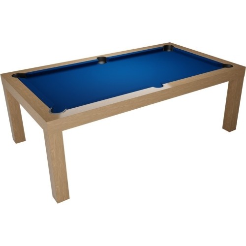 Stół bilardowy / stół do jadalni, Mozart, 7 stóp, dąb, obrus klubowy żółto-zielony