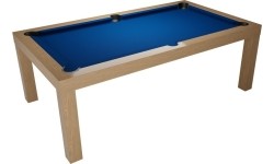 Stół bilardowy / stół do jadalni, Mozart, 7 stóp, dąb, obrus klubowy żółto-zielony