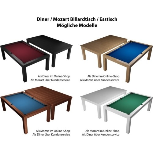 Stół bilardowy / jadalny Mozart, 7 ft, dąb, sukno Club Cloth żółto-zielony