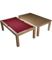 Stół bilardowy / stół jadalniany, dębowy, bilardowy, 6 stóp, obrus klubowy żółto-zielony