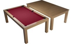 Stół bilardowy / stół jadalniany, dębowy, bilardowy, 6 stóp, obrus klubowy żółto-zielony