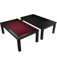 Stół bilardowy / stół jadalniany, Diner, 7 ft., matowo-czarny, obrus klubowy żółto-zielony